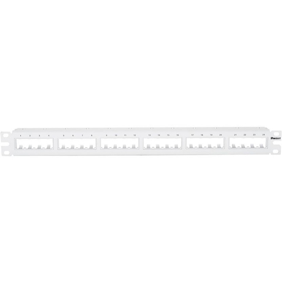 PanNet Mini Com 24-port Modular Flush Mount Patch Panel in White, (1RU)