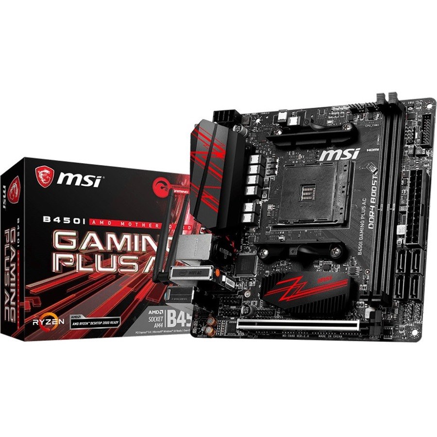 MSI B450I GAMING PLUS MAX WIFI Desktop Motherboard - AMD B450 Chipset - Socket AM4 - Mini ITX