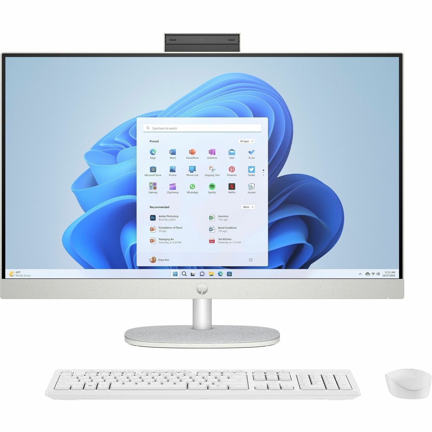 HP 27-cr1029c All-in-One Computer - Intel Core Ultra 7 155U - 16 GB - 1 TB SSD - 27" Full HD Touchscreen - Desktop - Shell White - Refurbished