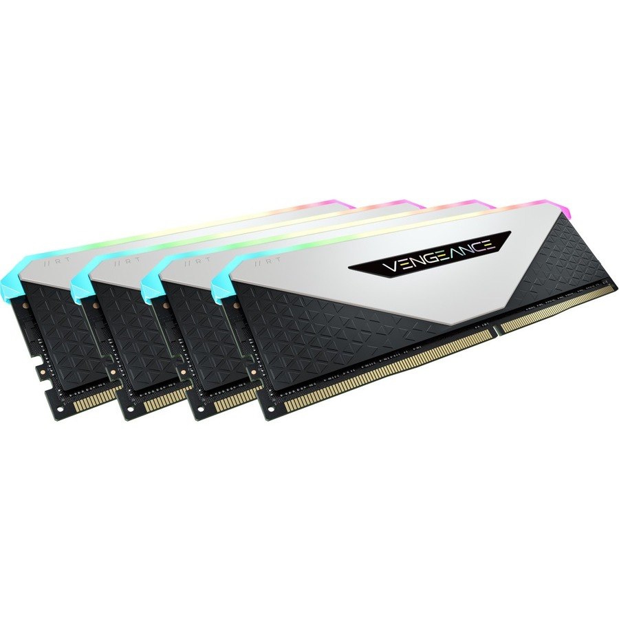 Corsair VENGEANCE RGB RT 32GB (4 x 8GB) DDR4 DRAM 3600MHz C18 Memory Kit - White