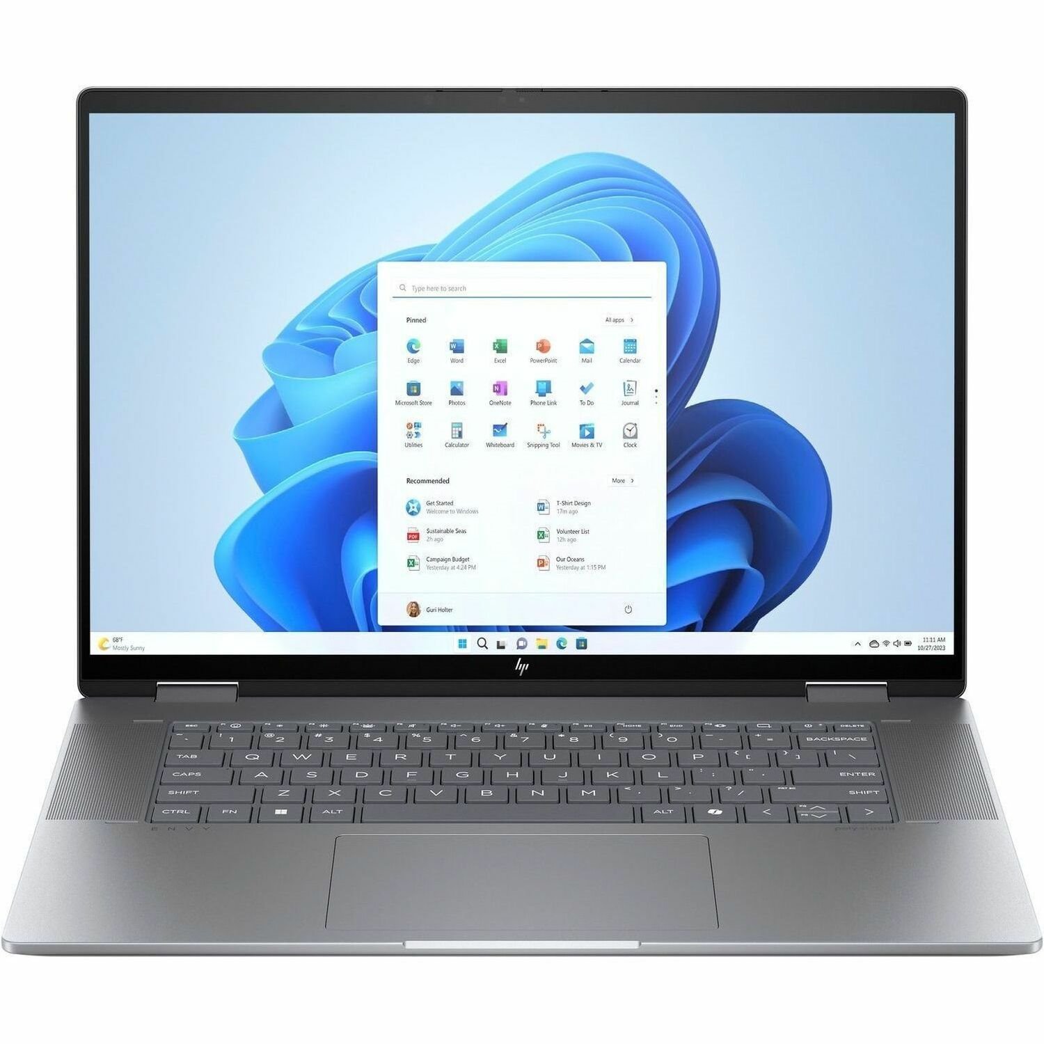 HP ENVY x360 16-ad0000 16-ad0010ca 16" Touchscreen Convertible 2 in 1 Notebook - WUXGA - AMD Ryzen 5 8640HS - 16 GB - 512 GB SSD - Meteor Silver Aluminum