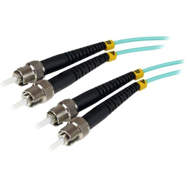 StarTech.com 1m (3ft) ST/UPC to ST/UPC OM3 Multimode Fiber Optic Cable, Full Duplex Zipcord Fiber, 100Gbps, LOMMF, LSZH Fiber Patch Cord