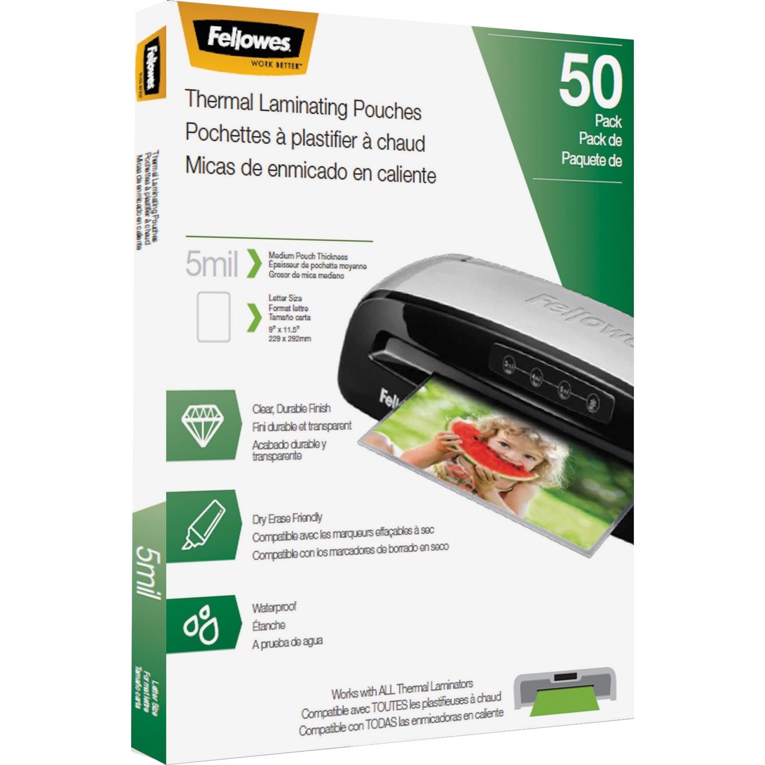 Fellowes Letter-Size Thermal Laminating Pouches