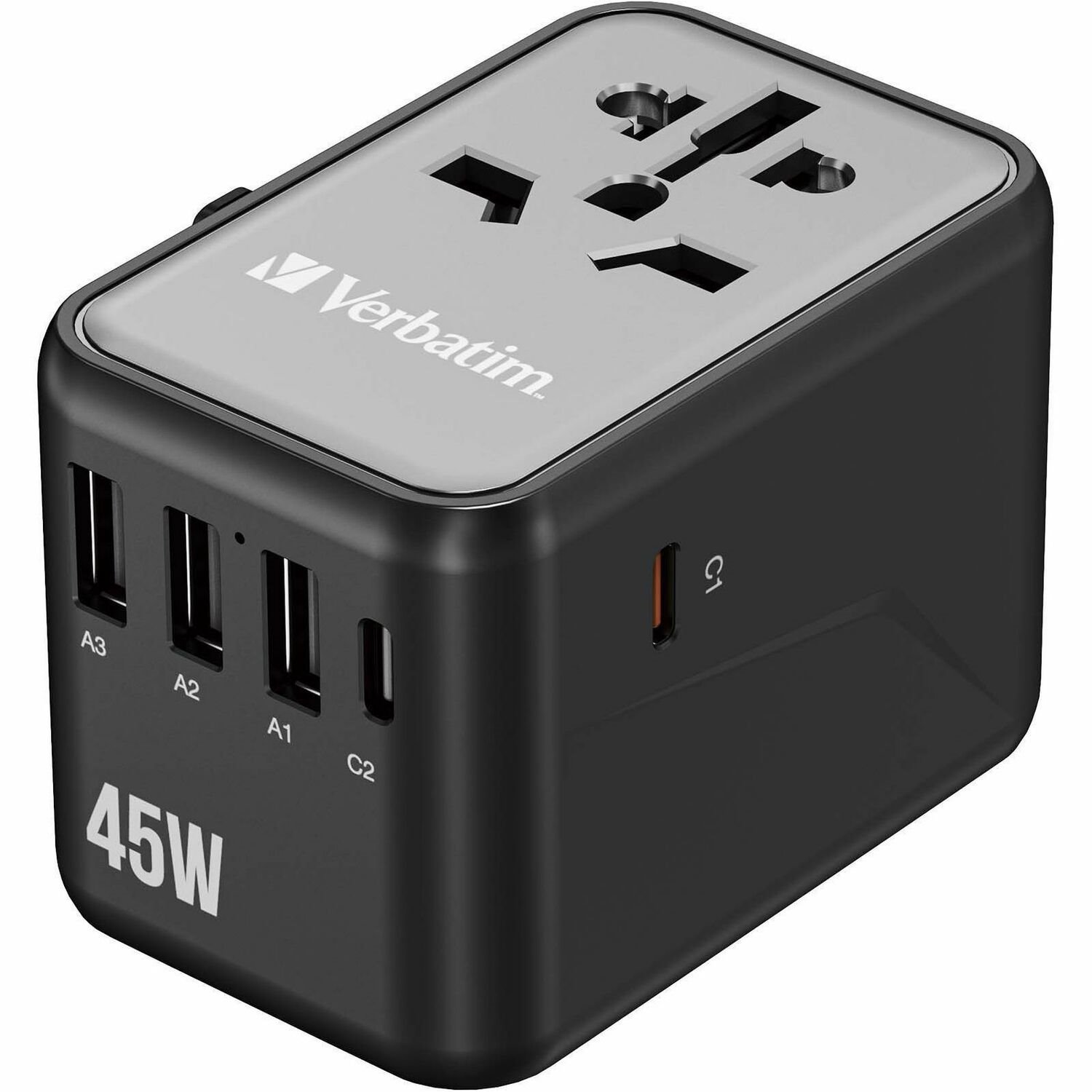 Verbatim UTA-08 Universal Travel Adapter 45W - USB-C, USB-A