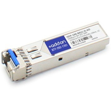 AddOn Alcatel-Lucent Nokia&reg; ISFP-100-BXLC-D Compatible TAA 100Base-BX SFP Transceiver (SMF, 1550nmTx/1310nmRx, 10km, LC, DOM)