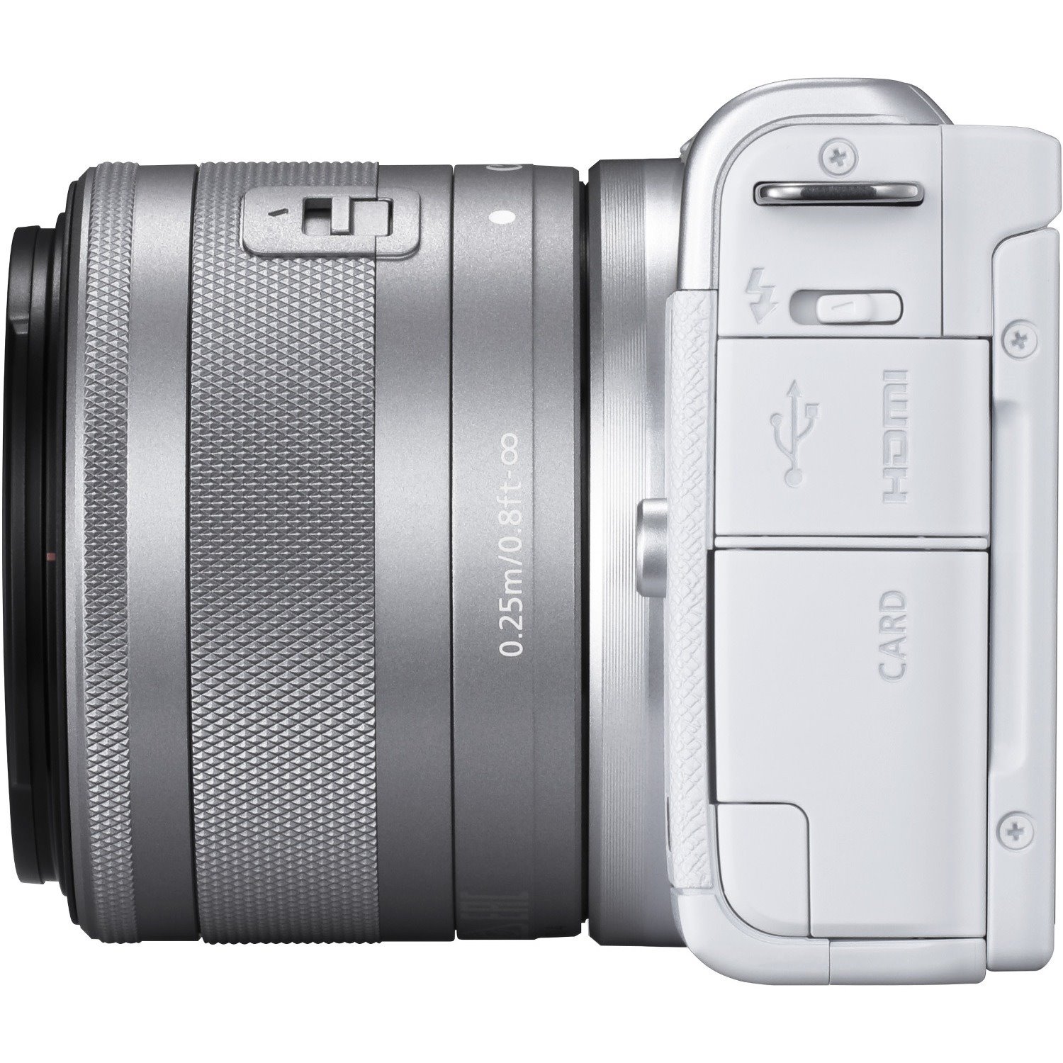 Canon EOS M200 24.1 Megapixel Mirrorless Camera with Lens - 0.59" - 1.77" - White