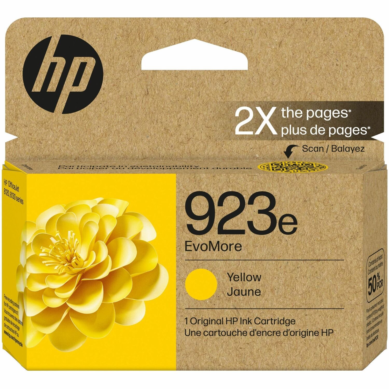 HP EvoMore 923e Original High Yield Inkjet Ink Cartridge - Yellow - 1 Each