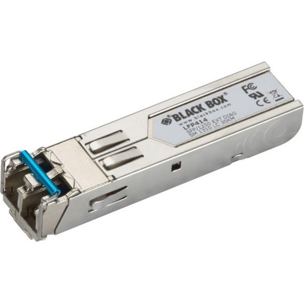 Black Box SFP, 1250-Mbps Fiber with Extended Diagnostics, 1310-nm Single-Mode, LC, 30 km