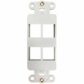 Eaton Tripp Lite Series Safe-IT 4-Port Antibacterial Wall-Mount Insert, Decora Style, Vertical, Ivory, TAA