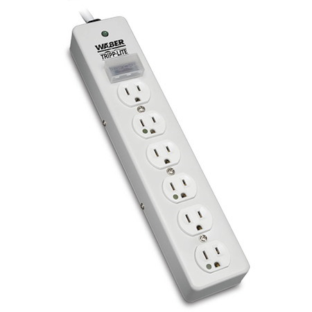 Eaton Tripp Lite Series Hospital-Grade Surge Protector with 6 Hospital-Grade Outlets, 6 ft. (1.83 m) Cord, 1050 Joules, UL 1363, Not for Patient-Care Rooms