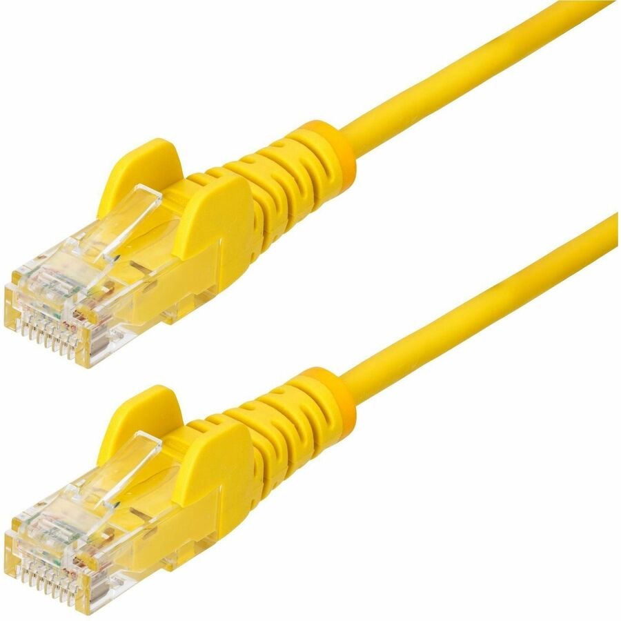 StarTech.com 9in Yellow Slim CAT6 Ethernet Cable, Slim Snagless RJ45, UTP, LSZH, 28AWG Bare Copper, Slim Network Patch Cord, Fluke Tested