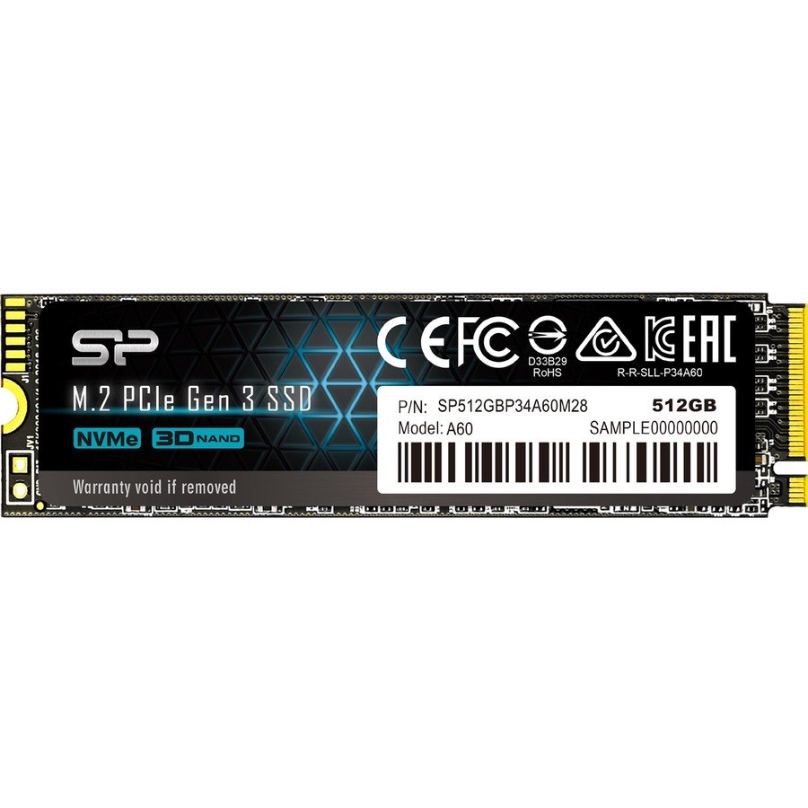 Silicon Power A60 512 GB Solid State Drive - M.2 2280 Internal - PCI Express NVMe (PCI Express NVMe 3.0 x4)