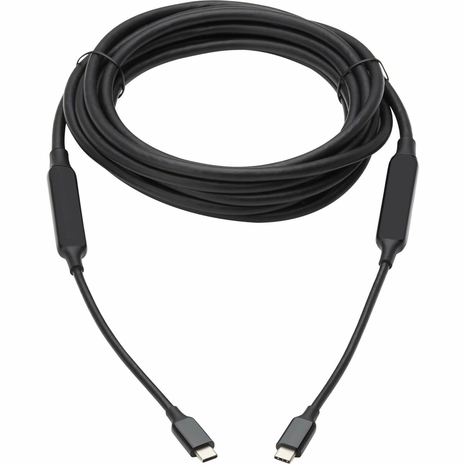 Eaton Tripp Lite Series USB-C Full-Function Active Cable (M/M) with Repeater - USB 3.2 Gen 2 (10 Gbps), 8K 60 Hz, 60W PD Charging, 5 m (16.4 ft.), Black