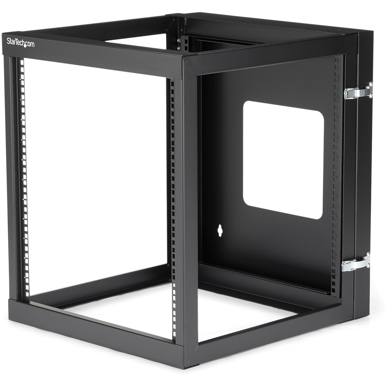 StarTech.com 4-Post 12U Hinged Wall-Mount Network Rack, 19" Open Frame Server Rack, Wall Mount Data Rack for IT Computer Equipment, TAA~