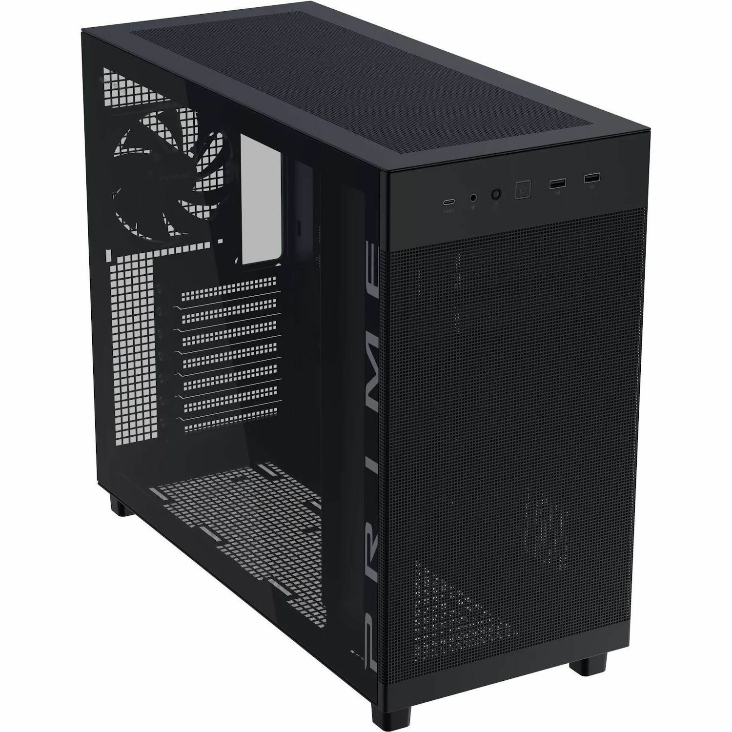 Asus Prime AP303 - Tempered Glass Panel Computer Case - Mini ITX, Micro ATX, ATX Motherboard Supported - Mid-tower - Tempered Glass - Black