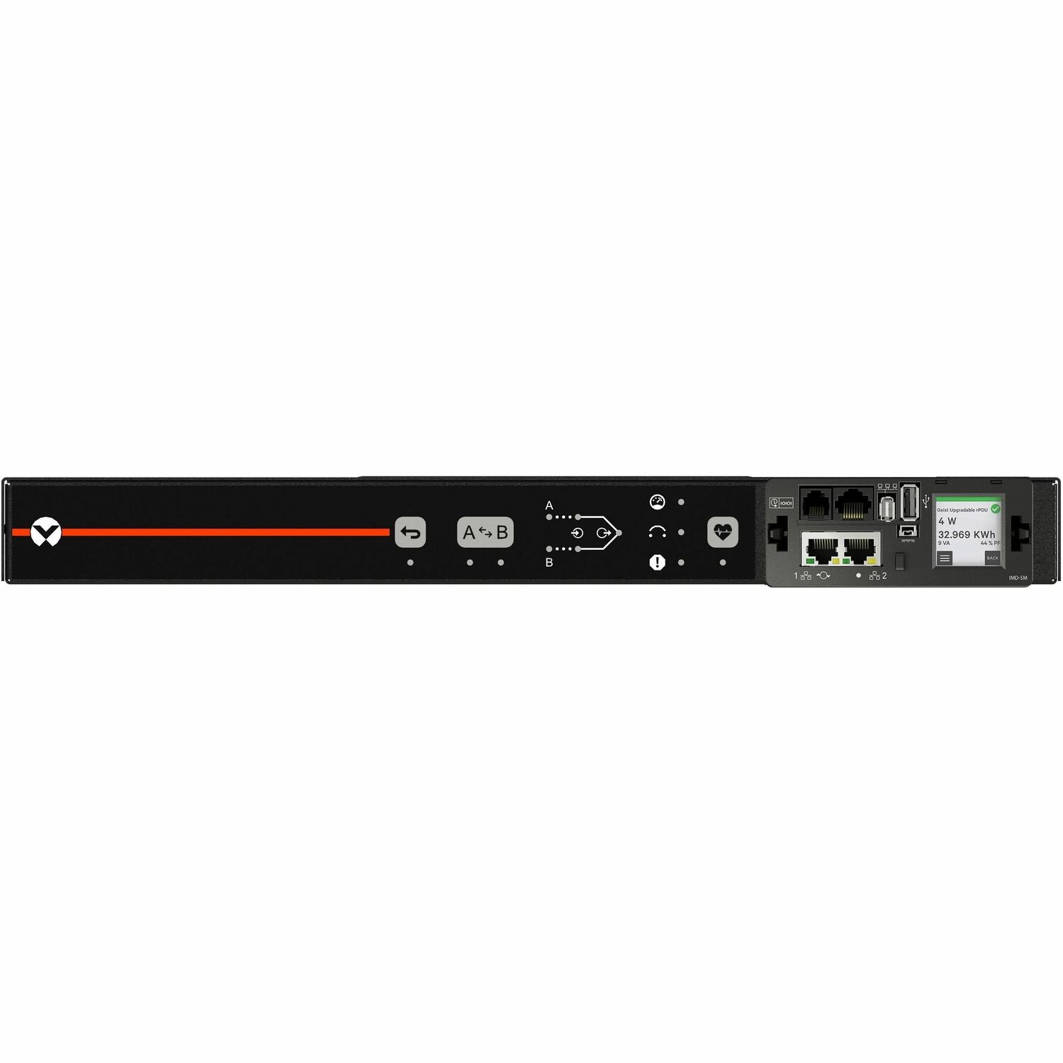 Die Vertiv Geist Rack-Transferschalter PDU mit IMD der nächsten Generation | 16 A/20 A | 100 bis 240 V | 1 HE | (6) C13/C19-Kombinationssteckdosen | (2) C20 | 1,9 kW/3,3 kW/3,6 kW | VA7U21A0