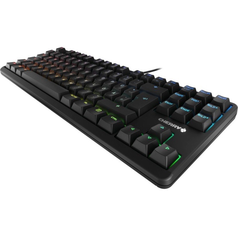 CHERRY Keyboard - Cable Connectivity - USB Interface - RGB LED - German - Black