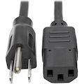Tripp Lite by Eaton Desktop Computer AC Power Cable NEMA 5-15P to C13 - 10A 125V 18 AWG 4 ft. (1.22 m) Black