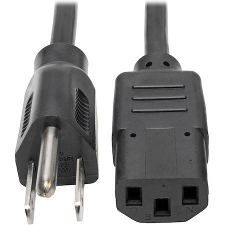Tripp Lite by Eaton Desktop Computer AC Power Cable NEMA 5-15P to C13 - 10A 125V 18 AWG 4 ft. (1.22 m) Black