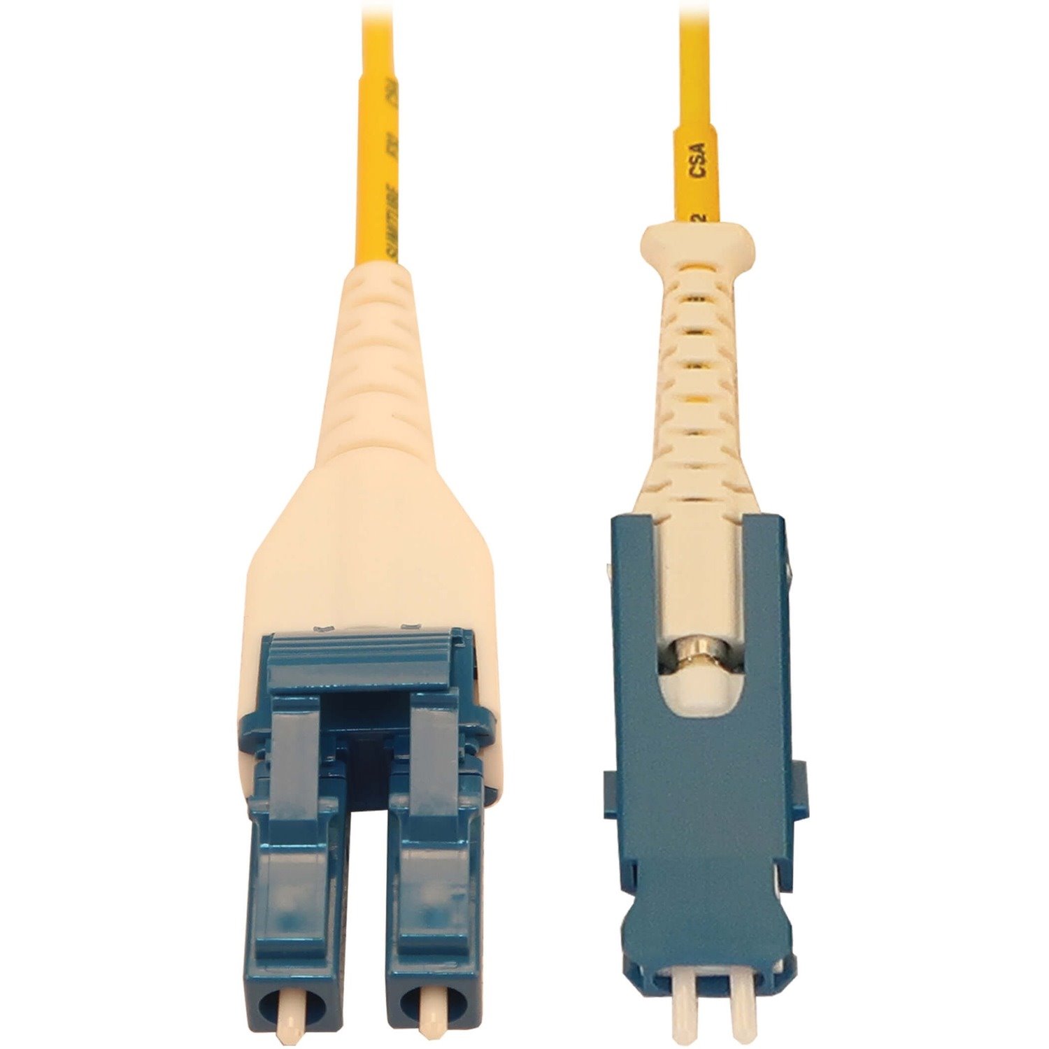 Eaton Tripp Lite Series 40/100/400G Singlemode 9/125 OS2 Fiber Optic Cable (Duplex SN-UPC to Duplex LC-UPC M/M), LSZH, Yellow, 3 m (9.8 ft.)