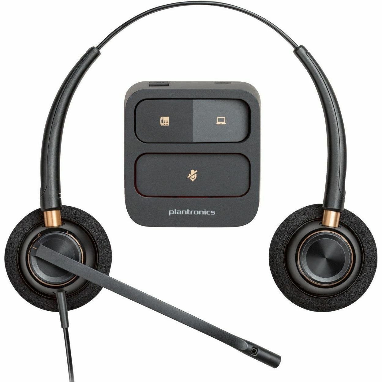 Poly EncorePro 520 Wired Over-the-head, On-ear Stereo Headset - Black