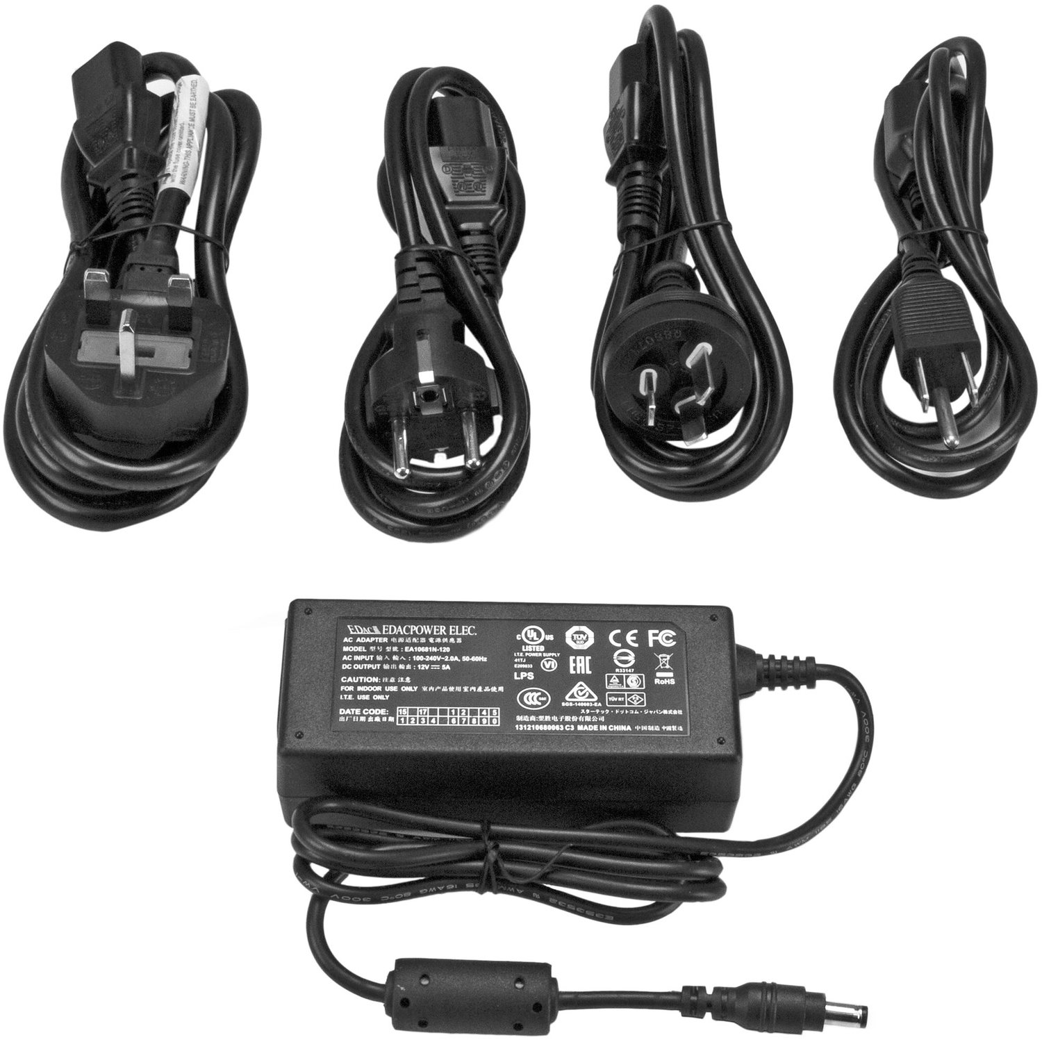 StarTech.com DC Power Adapter - 12V, 5A