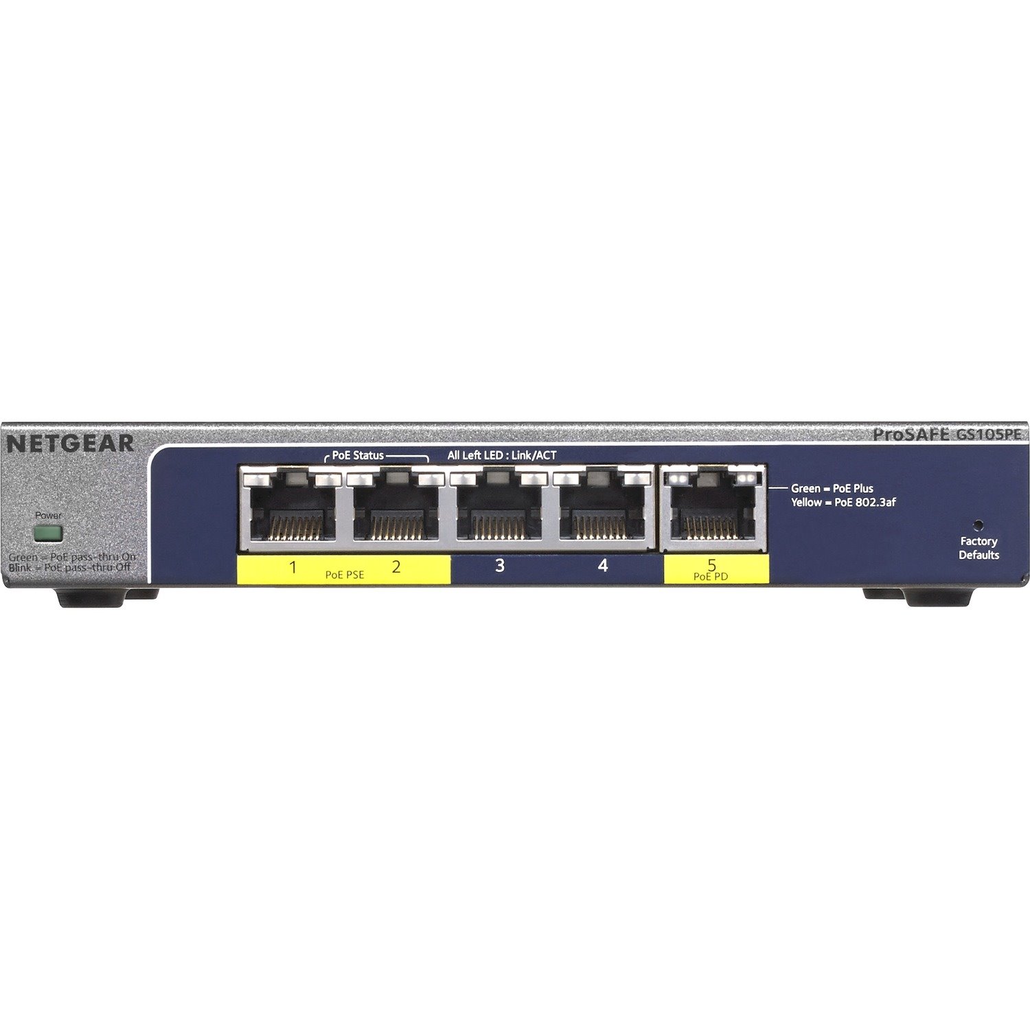 NETGEAR 5-Port Gigabit Smart Managed Plus PoE Switch, 19W, GS105PE