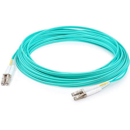 AddOn 35m LC to LC Aqua OM4 Duplex OFNR (Riser-Rated) Fiber Patch Cable