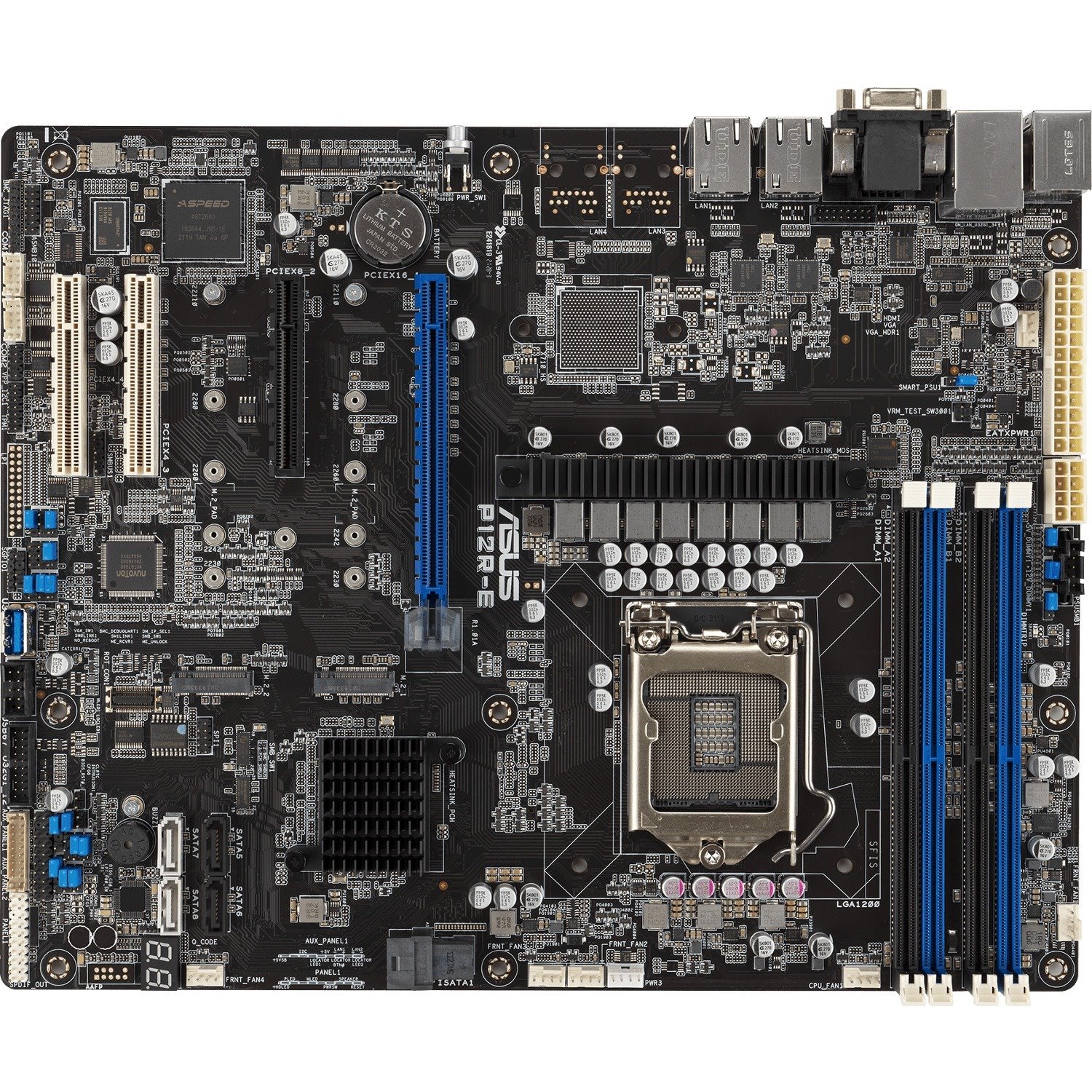 Asus P12R-E Server Motherboard - Intel C256 Chipset - Socket LGA-1200 - ATX