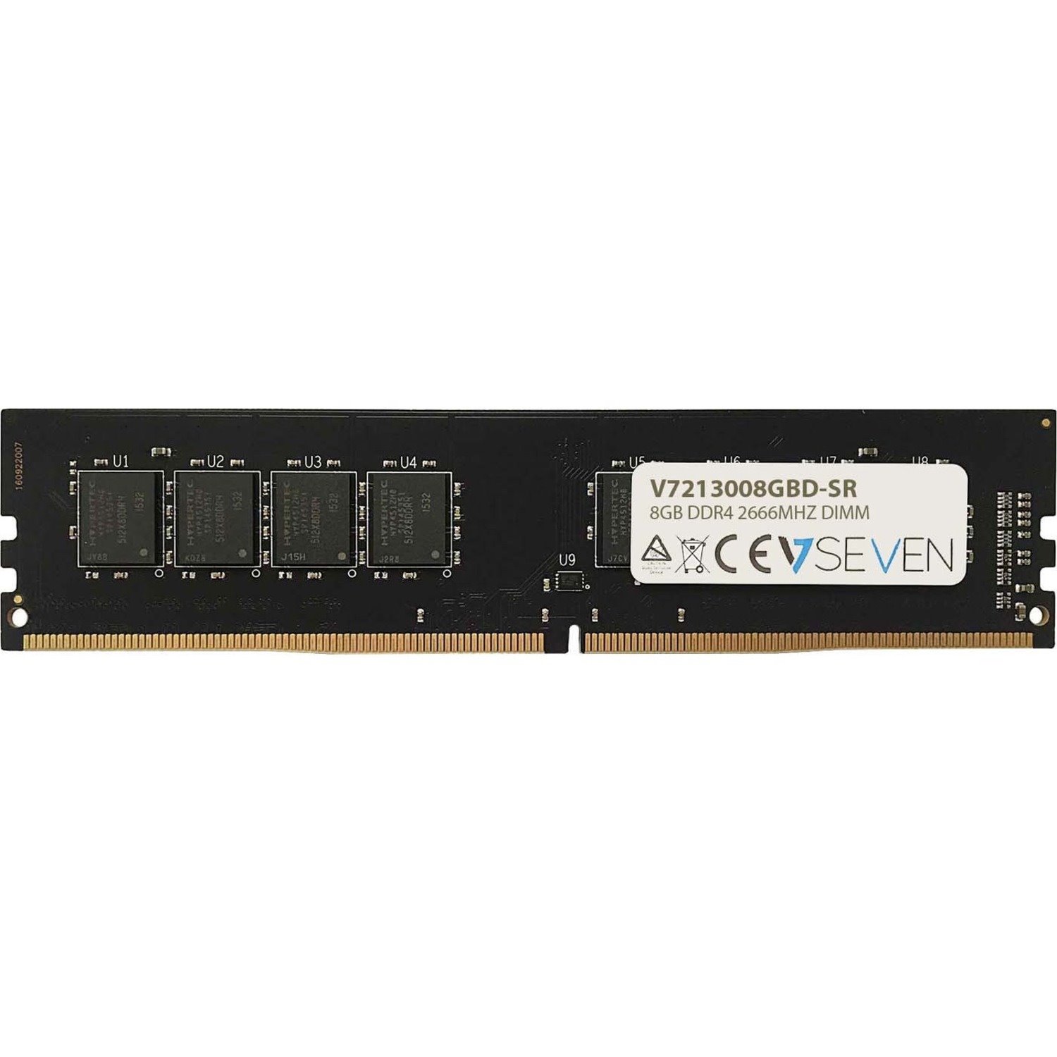 V7 V7213008GBD-SR RAM Module - 8 GB - DDR4-2666/PC4-21300 DDR4 SDRAM - 2666 MHz Single-rank Memory - 1.20 V