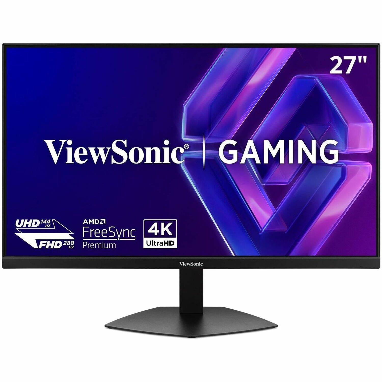 ViewSonic VX2730D-4K 27 Inch 4K Gaming Monitor, IPS with Switchable Refresh Rate at 288Hz and 0.5ms for Smooth Gameplay, FreeSync Premium, Eye Care Technology, Advanced Ergonomics, HDMI, and DP Inputs