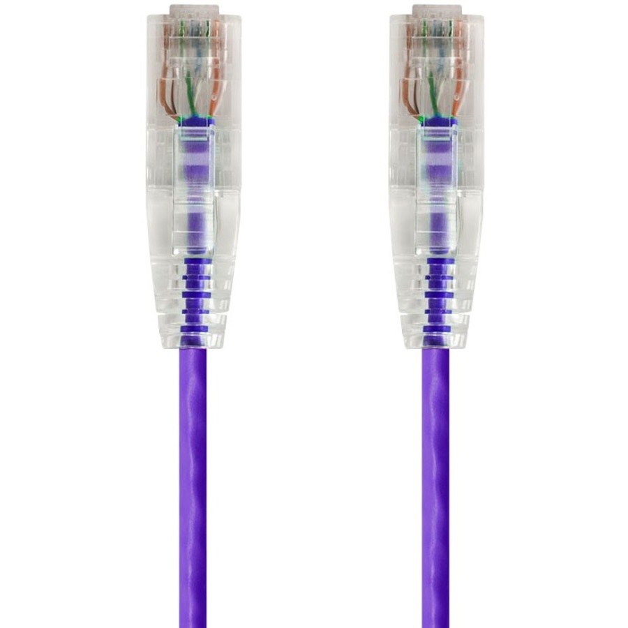 Monoprice SlimRun Cat6 28AWG UTP Ethernet Network Cable, 0.5ft Purple