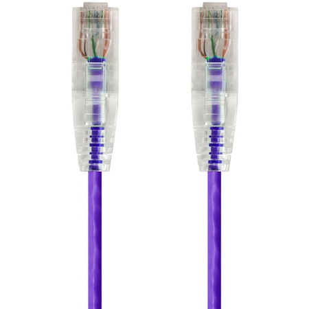 Monoprice SlimRun Cat6 28AWG UTP Ethernet Network Cable, 0.5ft Purple