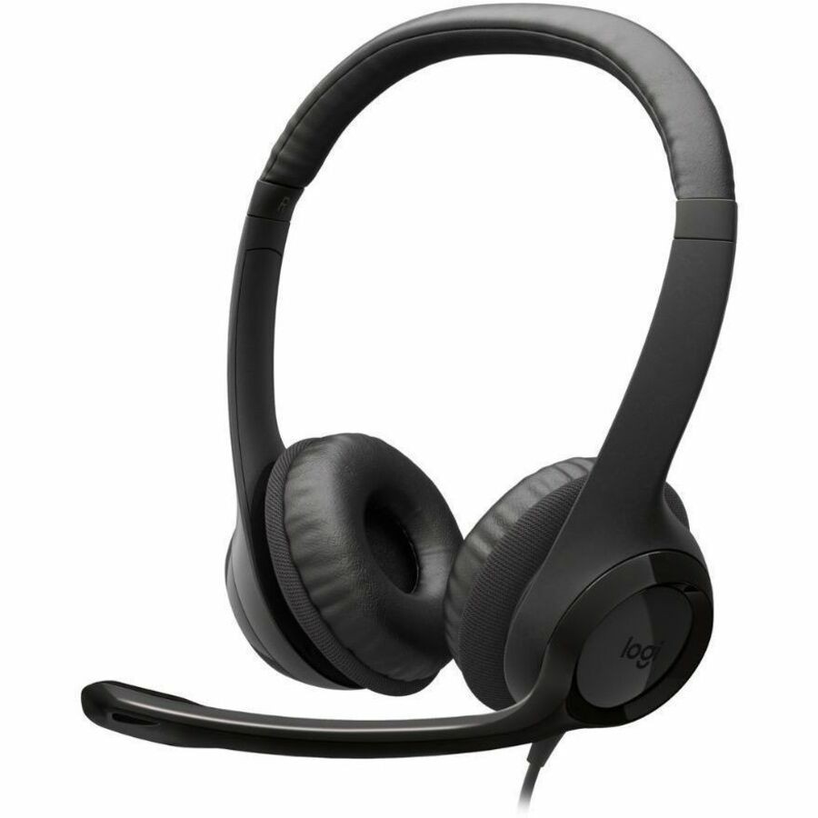 Logitech H390 Wired Headset, TAA Compliant, Stereo Headphones with Noise Canceling Microphone, USB-C, Black