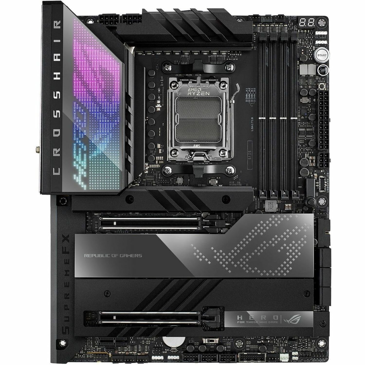 Asus ROG Crosshair X670E Hero Gaming Desktop Motherboard - AMD X670 Chipset - Socket AM5 - ATX