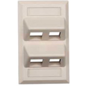 Hubbell 4 Socket Single Gang Network Faceplate