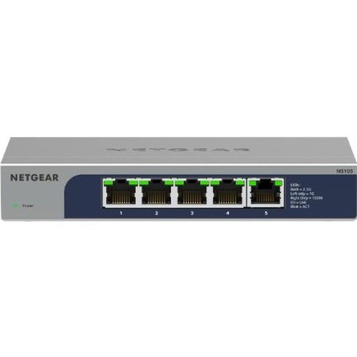 Netgear MS105 5 Ports Ethernet Switch - 2.5 Gigabit Ethernet - 2.5GBase-T