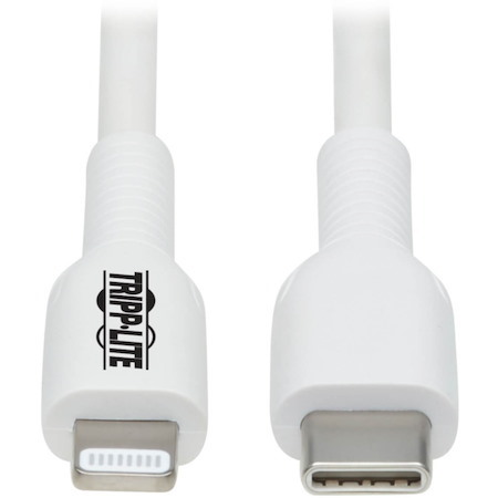 Eaton Tripp Lite Series Safe-IT USB-C to Lightning Sync/Charge Antibacterial Cable (M/M), MFi Certified, White, 1 m (3.3 ft.)
