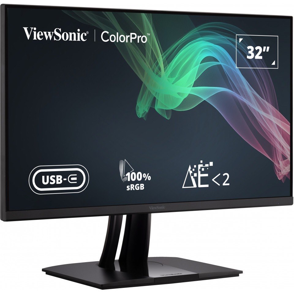 ViewSonic VP3256-4K 32 Inch 4K UHD IPS Ergonomic Monitor with Ultra-Thin Bezels, Color Accuracy, Pantone Validated, 60W USB C