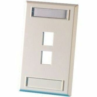 Ortronics Single Gang Keystone Faceplate, 2 Port, Fog White