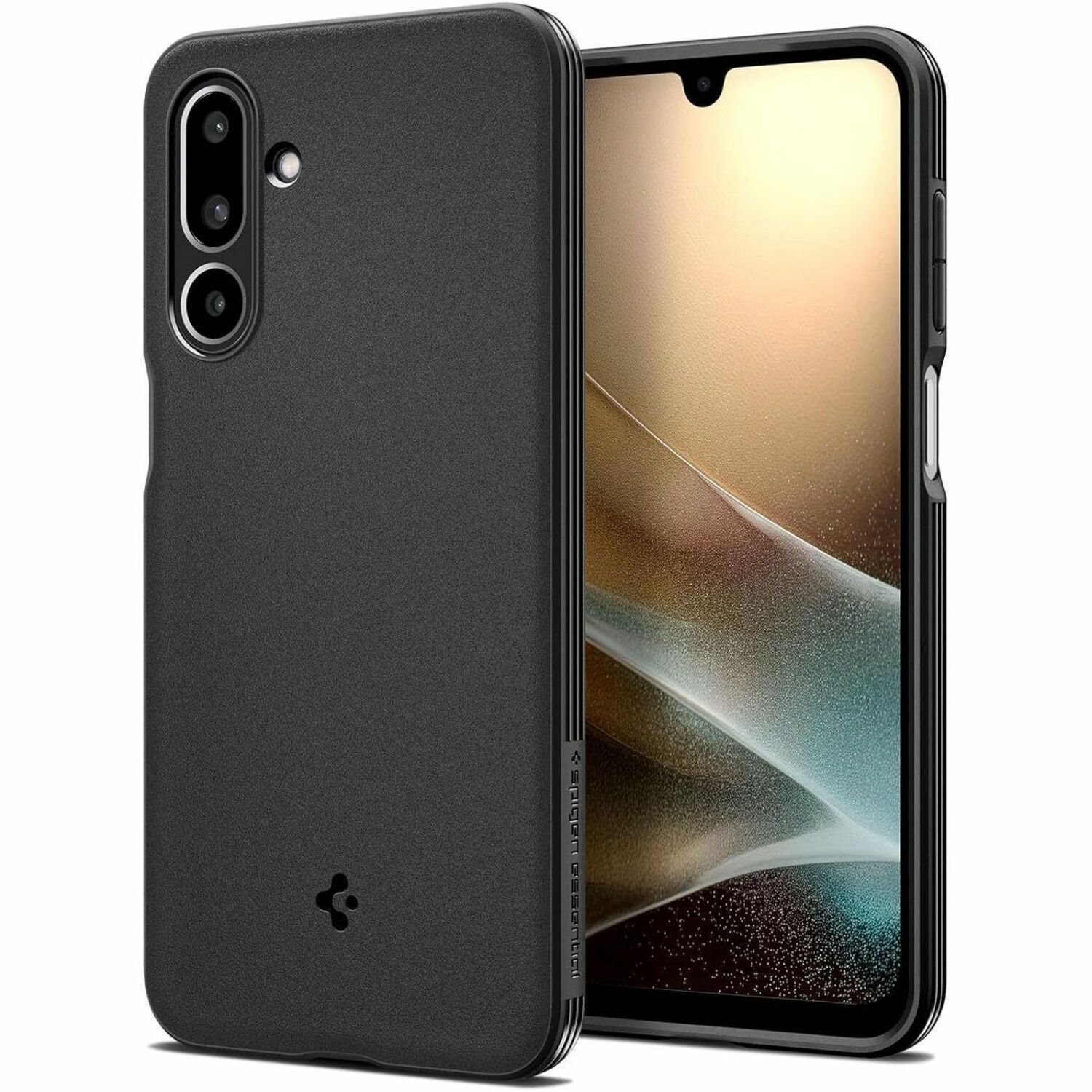 Spigen Essential Sand Blast Case voor Samsung Smartphone - Mat zwart