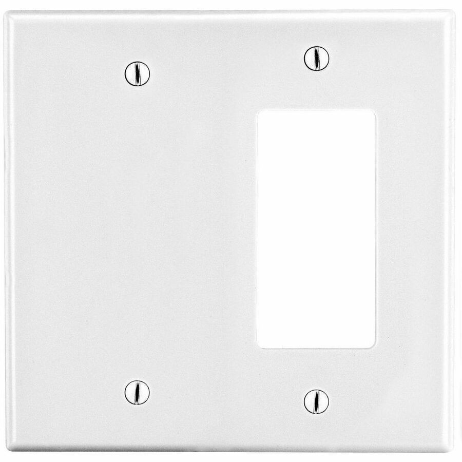 Bryant Wallplate, 2-Gang, 1) Decorator 1) Box Mount Blank, White