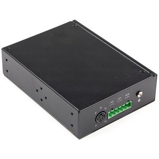 StarTech.com Industrial 6 Port Gigabit Ethernet Switch 4 PoE RJ45 +2 SFP Slots 30W PoE+ 48VDC 10/100/1000 Mbps -40C to 75C w/DIN Connector