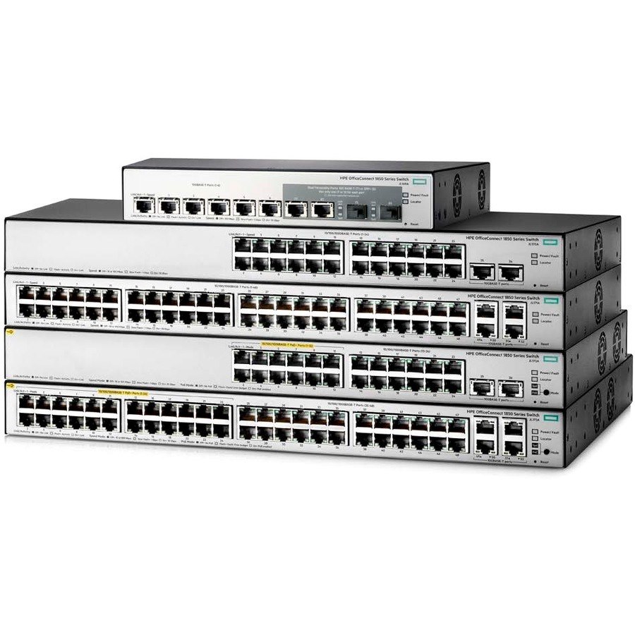 HPE OfficeConnect 1850 1850 24G 2XGT PoE+ 185W 26 Ports Manageable Ethernet Switch - 10 Gigabit Ethernet - 10GBase-T, 10/100/1000Base-T