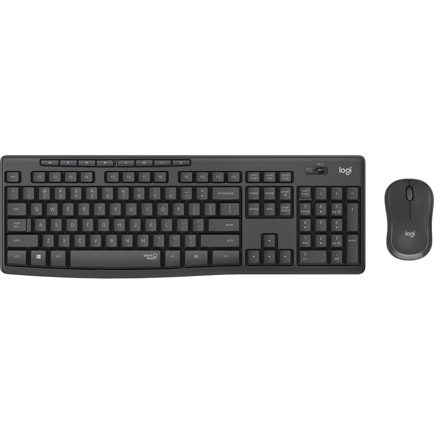 Logitech MK295 Wireless Mouse & Keyboard Combo with SilentTouch Technology, Graphite