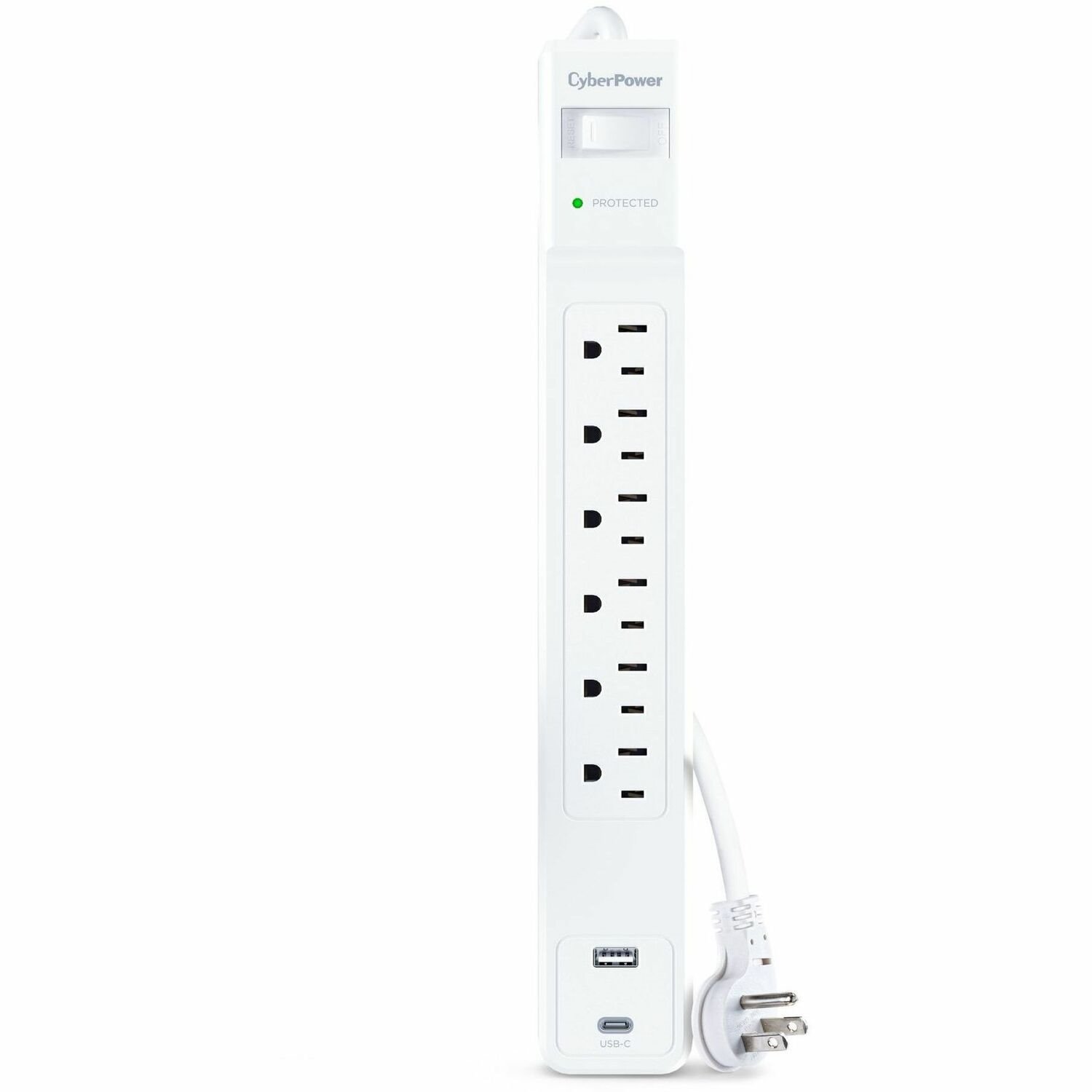 CyberPower CSP604UCW Home Office Surge Protector with 1500 J Surge Suppression