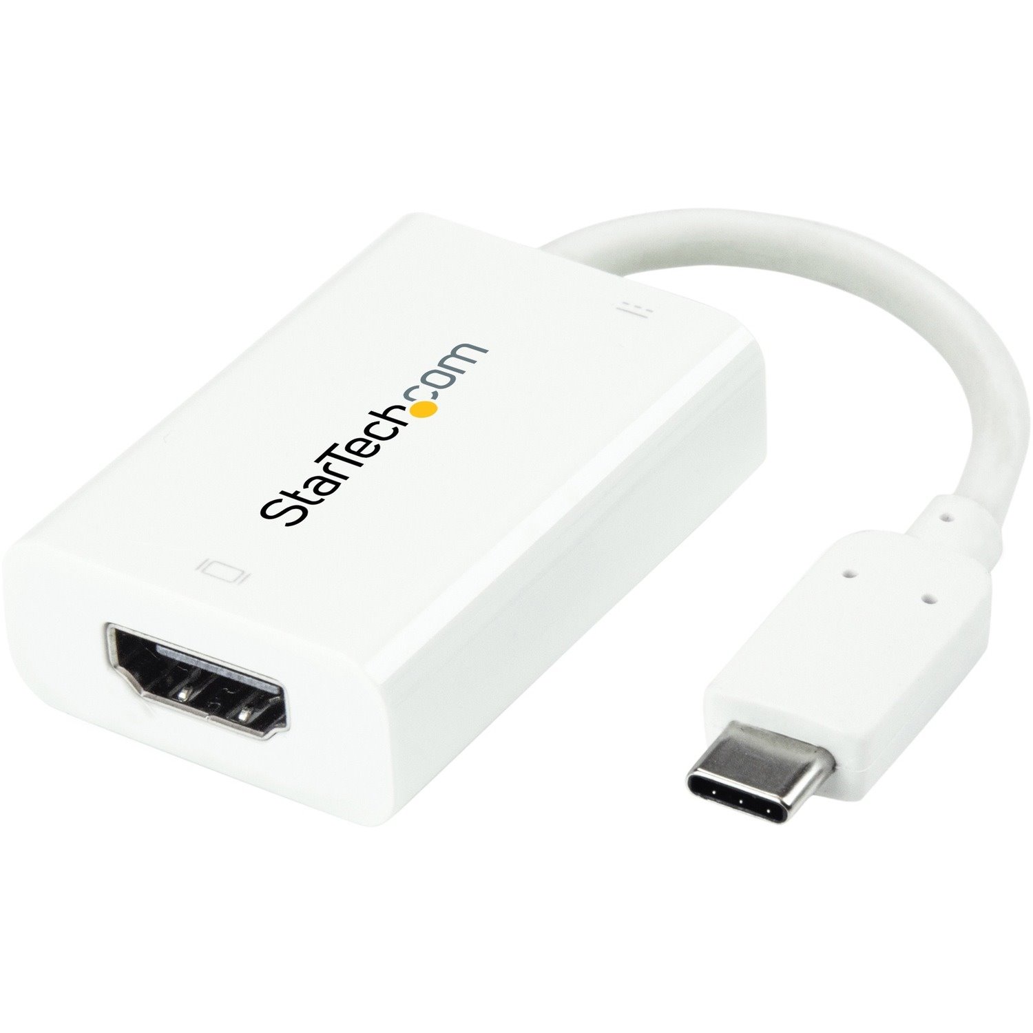 StarTech.com USB C to HDMI 2.0 Adapter 4K 60Hz with 60W Power Delivery Pass-Through Charging - USB Type-C to HDMI Video Converter - White