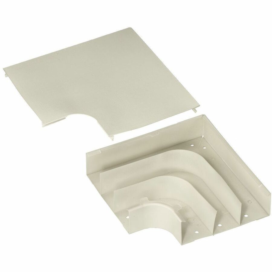 Hubbell Premise Wiring Metal Raceway, Divided Large Radius Flat Elbow, HBL6750 Series, Ivory