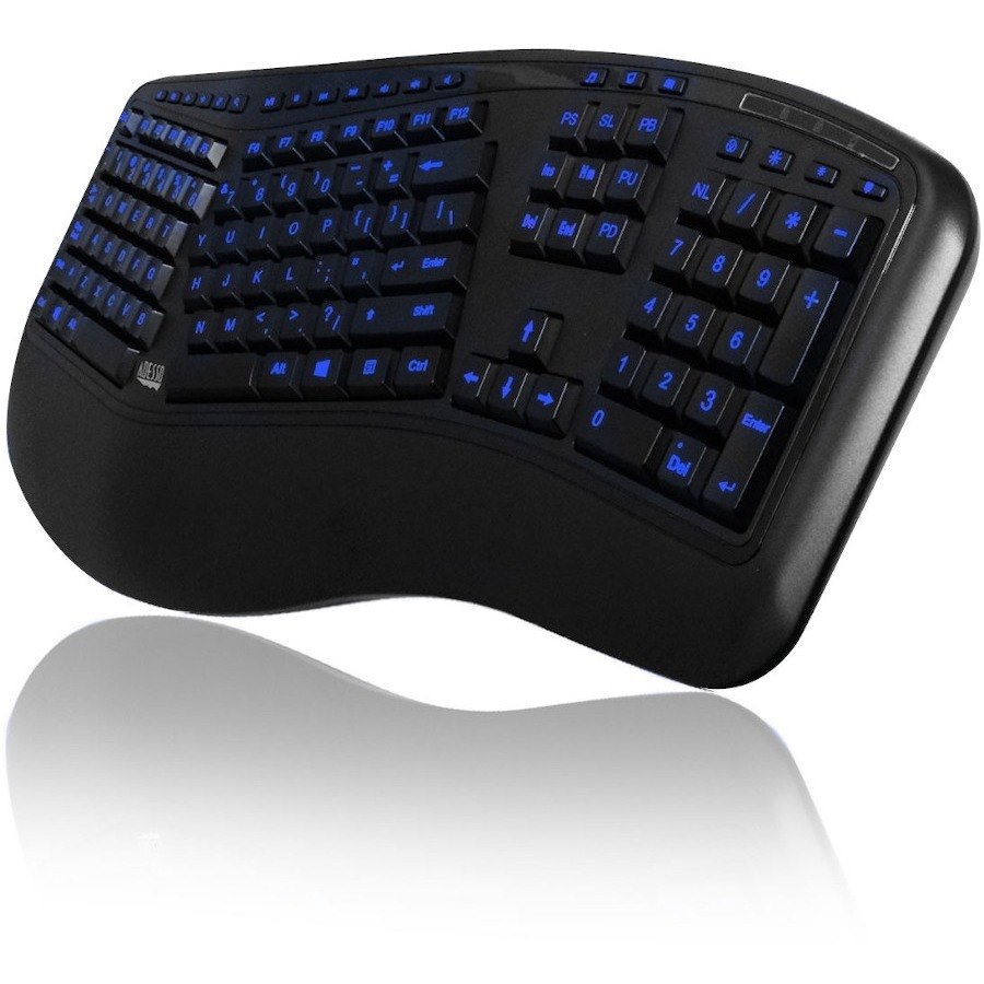 Adesso AKB-150EB-FR Color Illuminated Ergonomic Keyboard