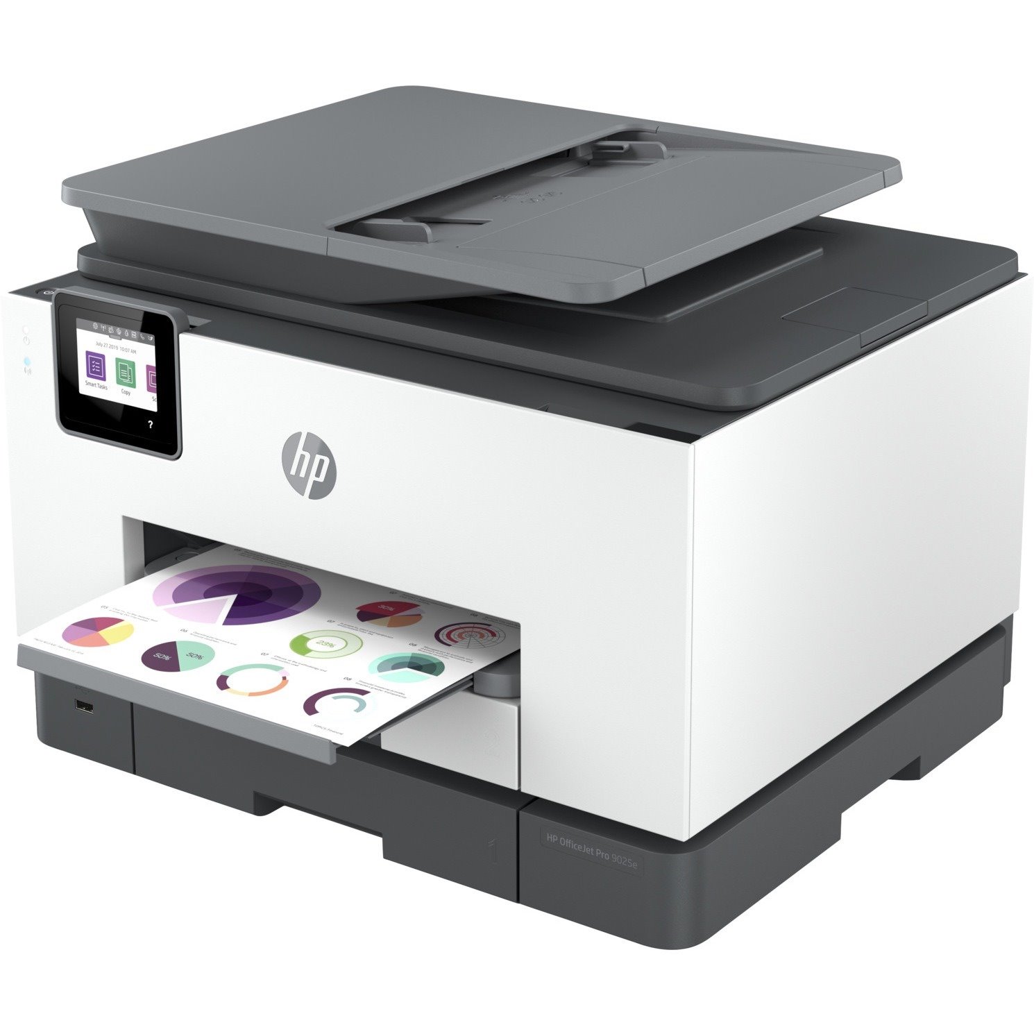 HP Officejet Pro 9025e Inkjet Multifunction Printer-Color-Copier/Fax/Scanner-39 ppm Mono/39 ppm Color Print-4800x1200 dpi Print-Automatic Duplex Print-30000 Pages-500 sheets Input-Color Flatbed Scanner-1200 dpi Optical Scan-Color Fax-Wireless LAN